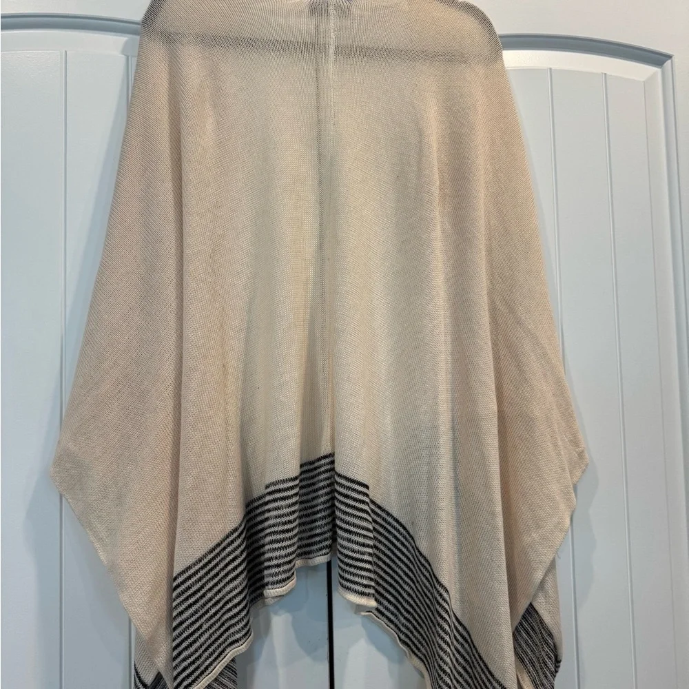 Wooden Ships Cream and Black Poncho